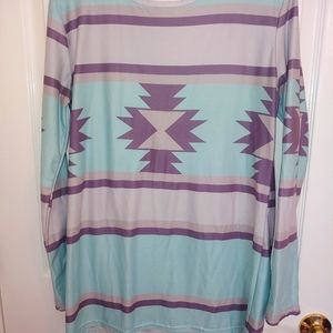 Long sleeve Tunic size Medium aqua blue.